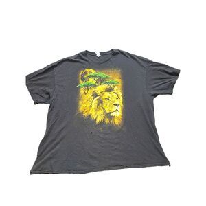 VTG Lion Shirt Adult‎ 3XL XXXL Black Full Moon Earthy Naturecore Streetwear Mens